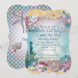 Zeemeermin Onder Zee Feest Uitnodigingen