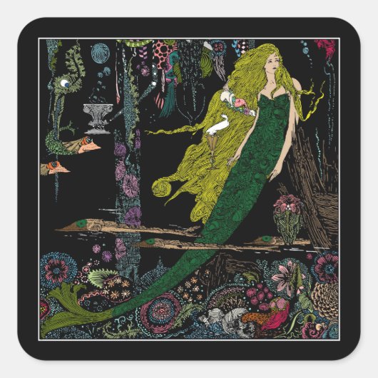 Zeemeermin onder Zee Sticker (Voorkant)