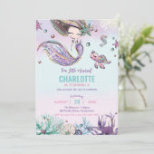 Zeemeermin onder Zee van het Zee van de Birthday P Kaart (Staand voorkant)