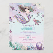 Zeemeermin onder Zee van het Zee van de Birthday P Kaart (Voorkant / Achterkant)