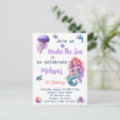 Zeemeermin Onder Zee Verjaardagsfeestje Briefkaart (Staand voorkant)