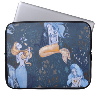 Zeemeermin Onderwater Zee Naadloze Illustratie Laptop Sleeve