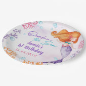 Zeemeermin Oneder Het Zee Meisje 1e Verjaardagsfee Papieren Bordje (Gekanteld)