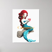 Zeemeermin ontspannen met drank Thunder_Cove Canvas Afdruk (Voorkant)