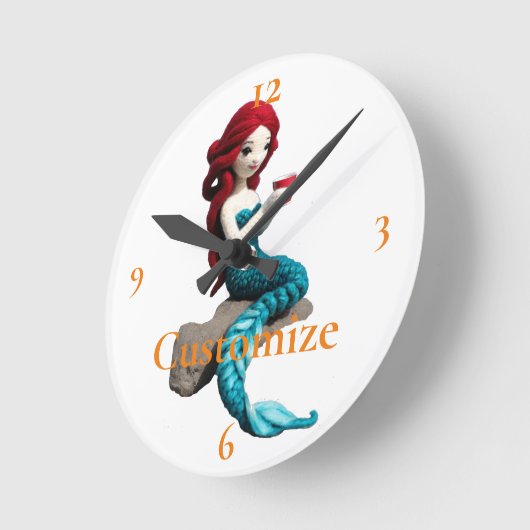 Zeemeermin ontspannen met drank Thunder_Cove Ronde Klok (Hoek)