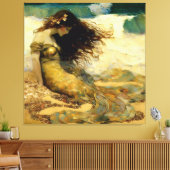 Zeemeermin op Golden Sands Canvas Afdruk (Insitu (Woonkamer))