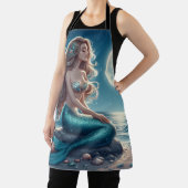 Zeemeermin op het strand 's nachts schort (Insitu)