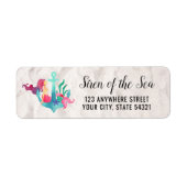 Zeemeermin op het strand van Anchor Nautical Water Etiket (Voorkant)