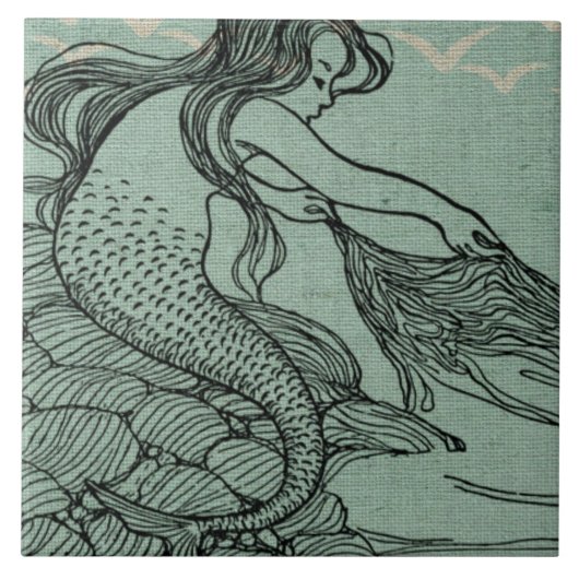  zeemeermin op het Zee koopt de noordpoolscène Tegeltje (Voorkant)