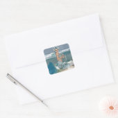 Zeemeermin op Rock Vierkante Sticker (Envelop)