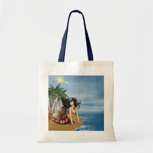 Zeemeermin op strand Kleine Canvas tas