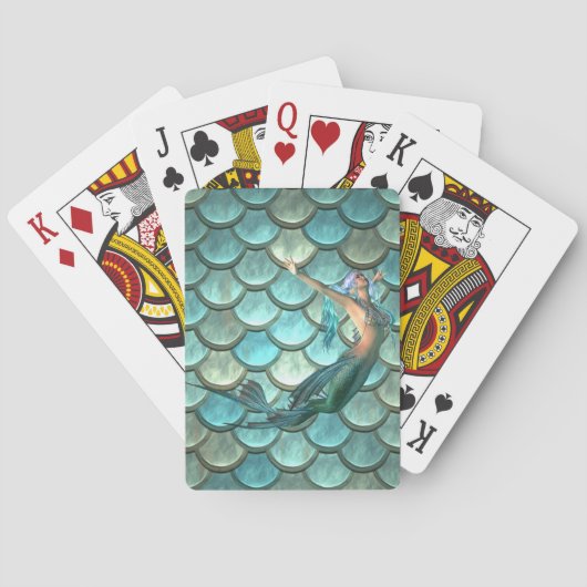 Zeemeermin op zeemeermin pokerkaarten (Achterkant)