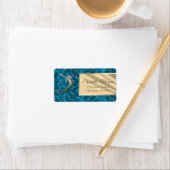 Zeemeermin op zeemeerminstalletje etiket (Insitu)