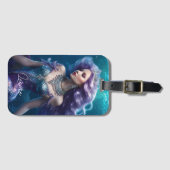 Zeemeermin Paars Haar Bagagelabel (Voorkant (horizontaal))