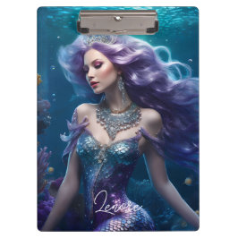 Zeemeermin Paars Haar Klembord