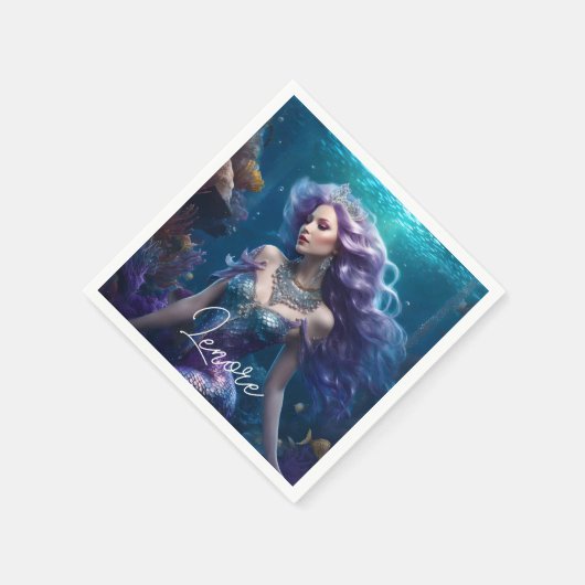 Zeemeermin Paars Haar Servet (Hoek)