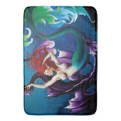 Zeemeermin Paarse Dragon Vriendschap Fantasie Badmat (Voorkant Verticaal)