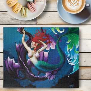 Zeemeermin Paarse Dragon Vriendschap Fantasie Legpuzzel