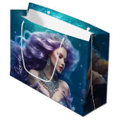 Zeemeermin Paarse Haar Groot Cadeauzakje (Voorkant Gekanteld)