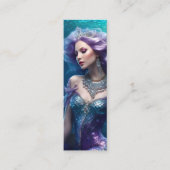 Zeemeermin Paarse Haar Mini Bladwijzer Mini Visitekaartje (Voorkant)