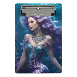 Zeemeermin Paarse Haar Mini Klembord