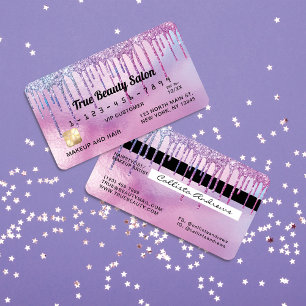 Zeemeermin Paarse Holografische Glitter Druppelt C Visitekaartje
