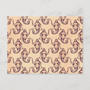 zeemeermin patroonprint briefkaart