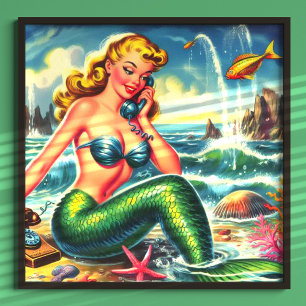 zeemeermin pin up poster