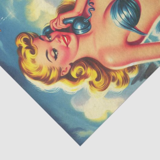 zeemeermin pin up tissuepapier (Detail)