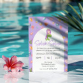 Zeemeermin Pool Party Verjaardagsfoto Kaart