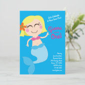 Zeemeermin Pool Verjaardagsfeest Kinder Kaart (Staand voorkant)