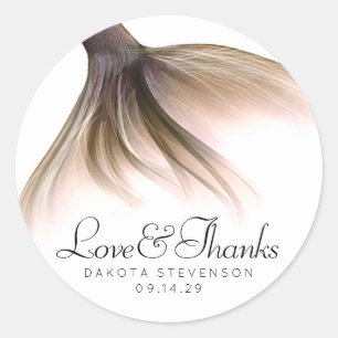 Zeemeermin Posh Staart   Dusty Terracotta Bedankt Ronde Sticker