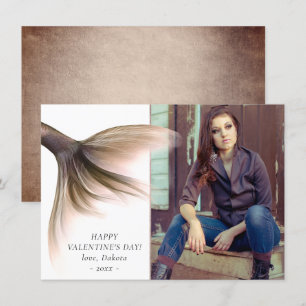 Zeemeermin Posh Staart   Dusty terracotta perzik f Feestdagenkaart