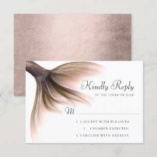 Zeemeermin Posh Tail   Stofachtige Terracotta Perz RSVP Kaartje