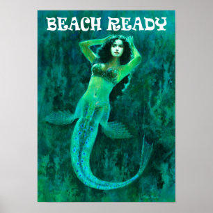  Zeemeermin Poster "BEACH READY"