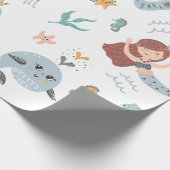 Zeemeermin prinses en walvis inpakpapier (Hoek)