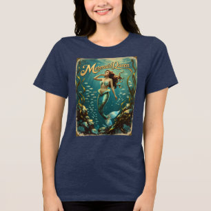Zeemeermin Queen Onderwater Vrouwen Ocean Fantasy  Tri-Blend Shirt