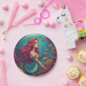 Zeemeermin Rood Papieren Bordje (Feest)