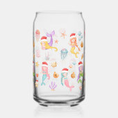 Zeemeermin Santa Pattern Blikvorm Glas (Achterkant)