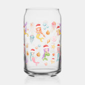 Zeemeermin Santa Pattern Blikvorm Glas (Links)