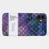 *~* Zeemeermin schaalt Zilver Glitter Blauwgroen B Case-Mate iPhone Case (Achterkant (horizontaal))