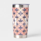 Zeemeermin schalen roze paarse monogram initialen geïsoleerde drinkbeker (Links)