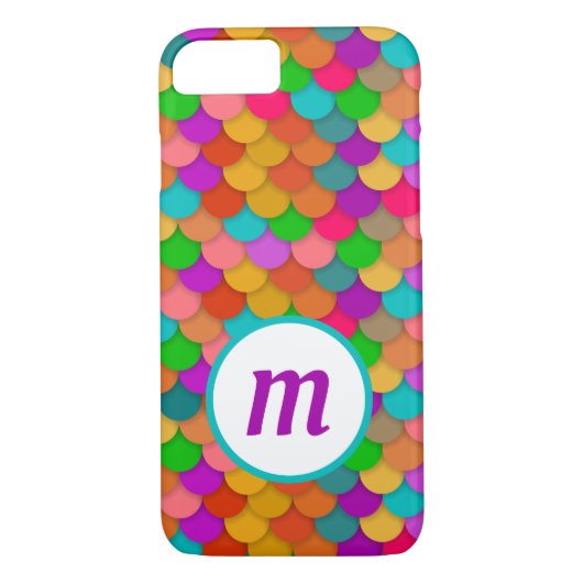 Zeemeermin Schalen Trendy Kleurrijke Monogram Case-Mate iPhone Case (Achterkant)