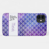 *~* Zeemeermin schalen Zilver Glitter Paars Blauw Case-Mate iPhone Case (Achterkant (horizontaal))