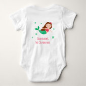 Zeemeermin Schattige 1e Kerstmis Wit Romper (Achterkant)