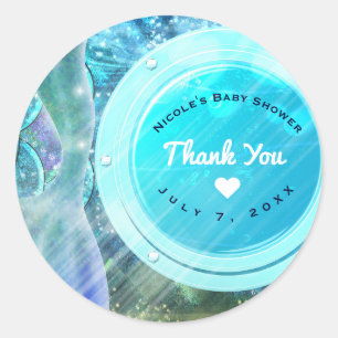 Zeemeermin Schubben Betoverd Onder Zee Feest Favor Ronde Sticker