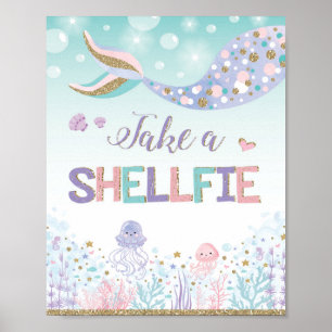 Zeemeermin Selfie Station Neem een Shellfie Zee Oc Poster