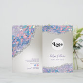 Zeemeermin sequin faux folie service menubrochure (Staand voorkant)