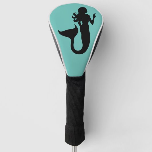 Zeemeermin silhouette op zeeschepen golfheadcover (Voorkant)