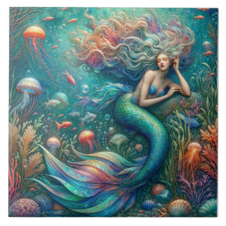 Zeemeermin Siren's Coral Kingdom - Ocean Fantasy T Tegeltje